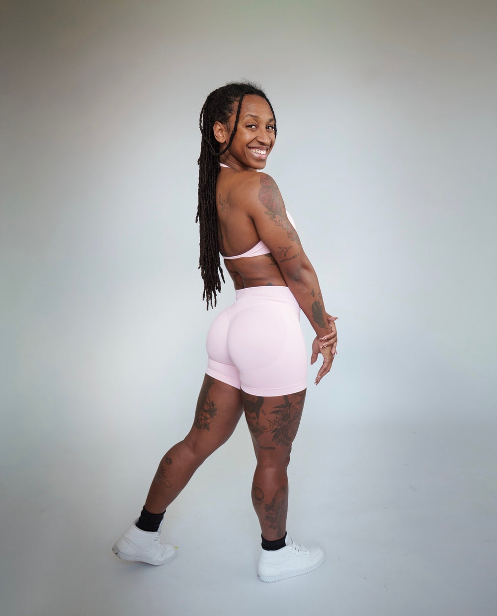Light Pink Sports Shorts